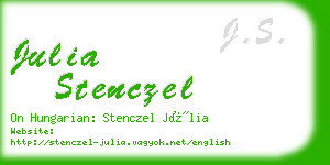 julia stenczel business card